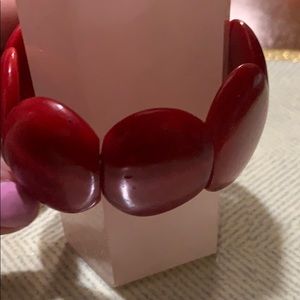 Handcrafted red wood bracelet